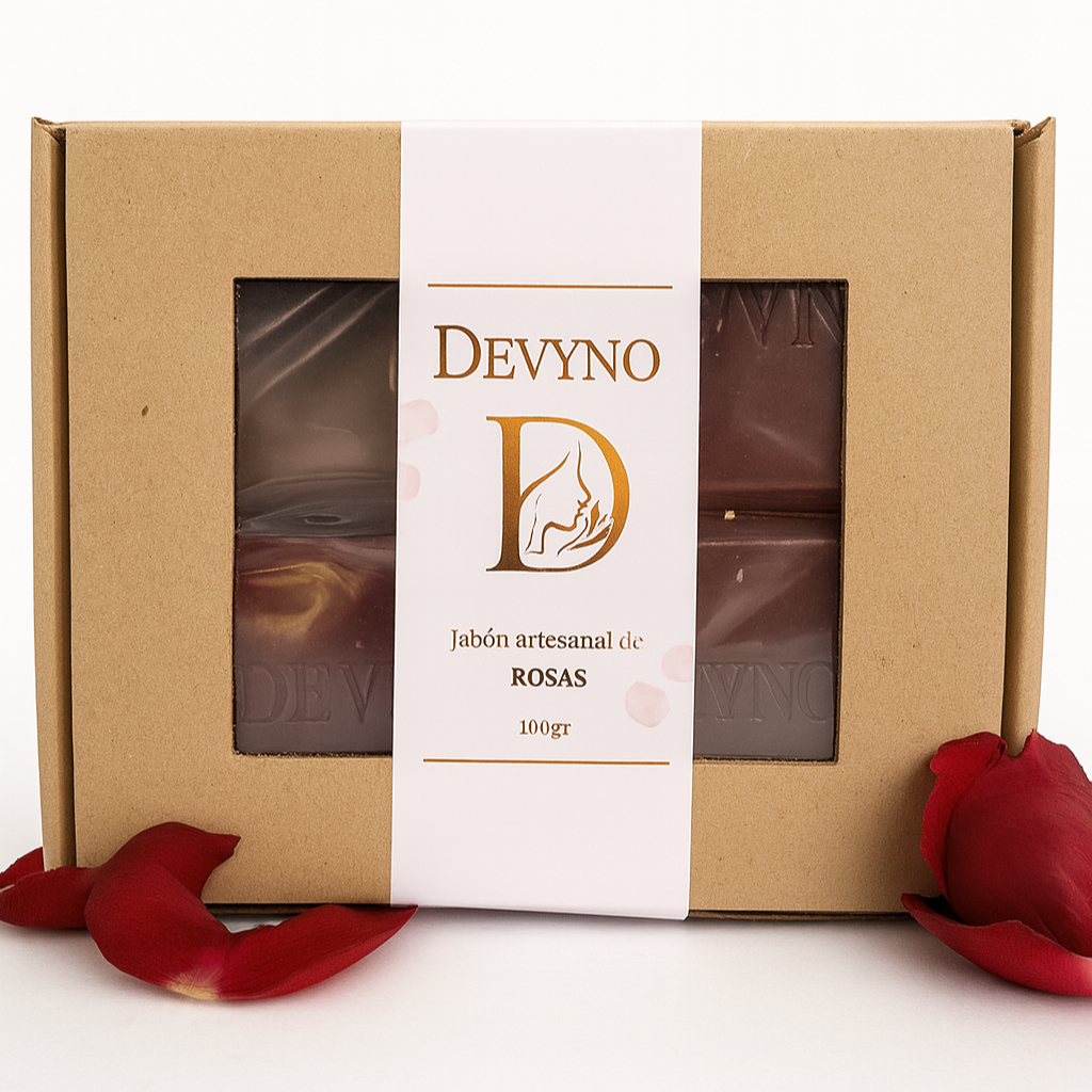 DEVYNO Rosa Brutal | Jabón natural de pétalos de rosa