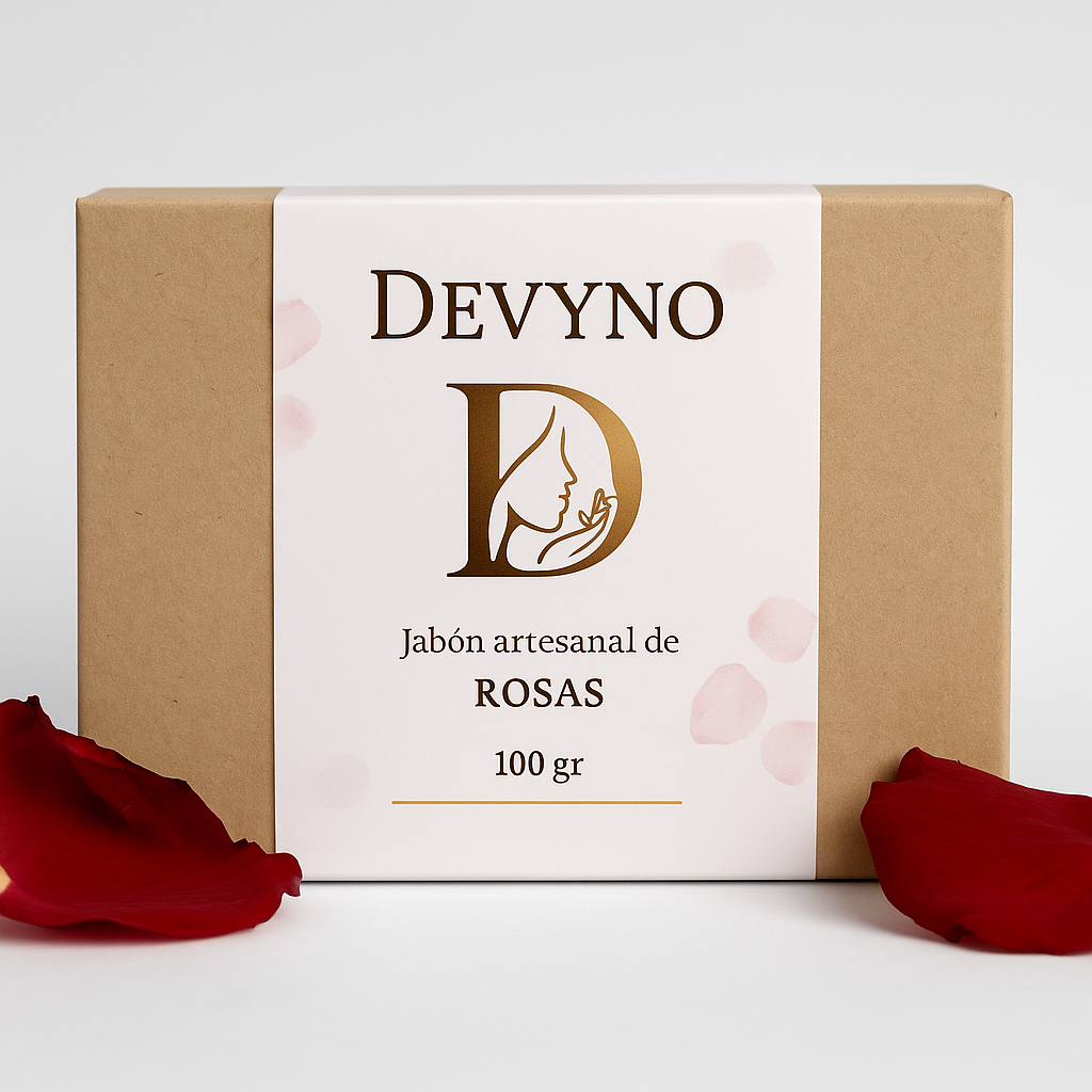 DEVYNO Rosa Brutal | Jabón natural de pétalos de rosa