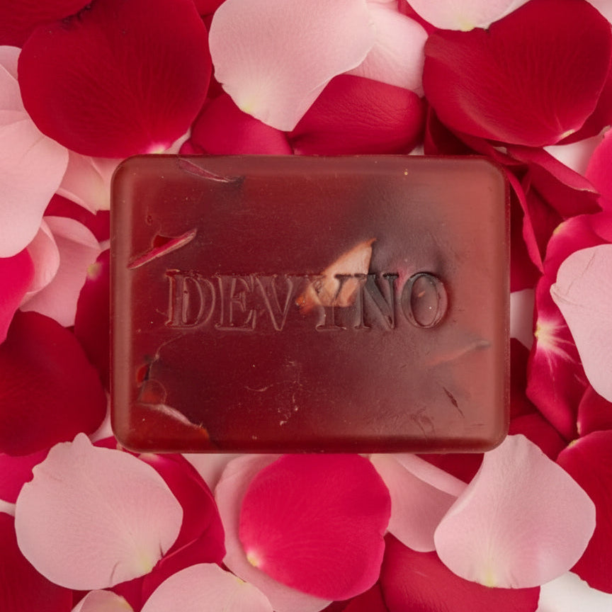 DEVYNO Rosa Brutal | Jabón natural de pétalos de rosa